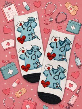 Adult Dress Ankle Socks Nurses Love